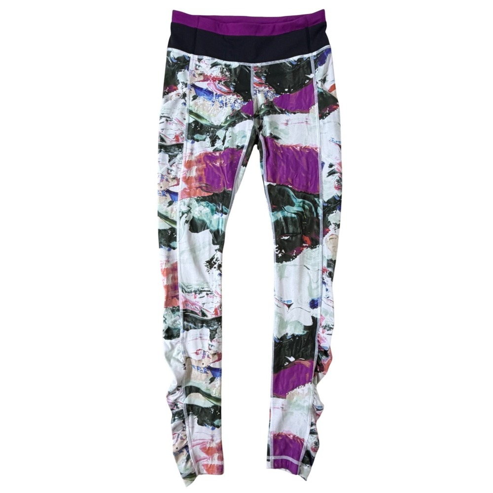 Lululemon Speed Tight III Leggings Pigment Wave Women 6 Multicolor Ruched Purple